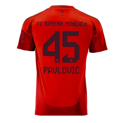 Fotbalové Dres Bayern Munich Aleksandar Pavlovic #45 Domácí 2024-25 Krátký Rukáv